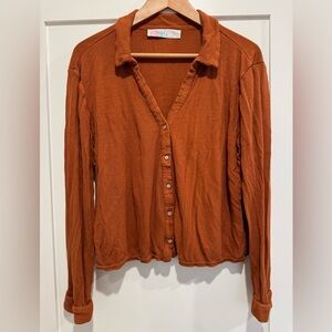 Free People Button Down - Medium, Rust
